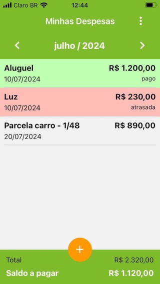 Minhas Despesas App — captura